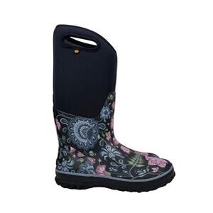 Bogs Classic Winter Boots Tall Womens 8 B Floral Blooms Pattern Insulated WP